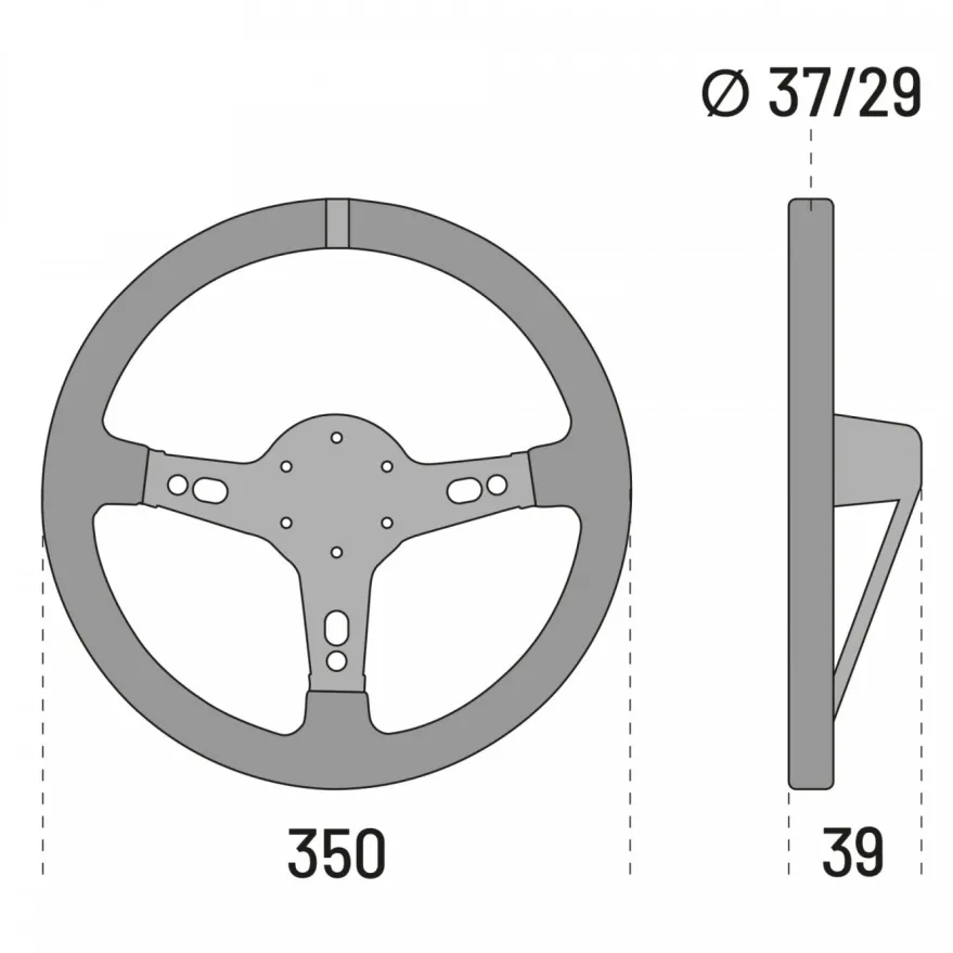 Sparco TARGA 350 350mm Läder 3-ekrad