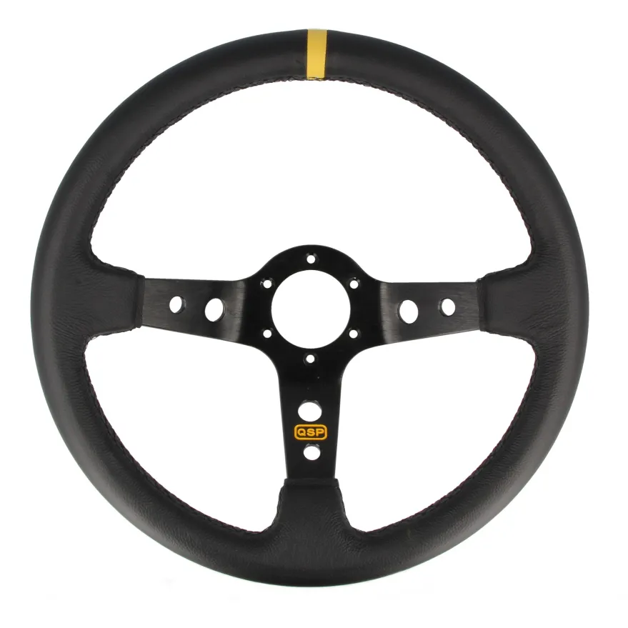Sportratt Läder 90mm Djup 3-Ekrad, Svart QSP Products