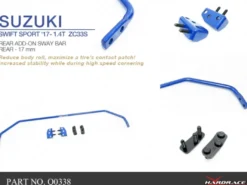 Suzuki Swift 2017-2024 Bakre Krängningshämmare Add-On Hardrace