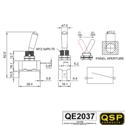 Switch med LED-Lampa (Flera färger) QSP Products