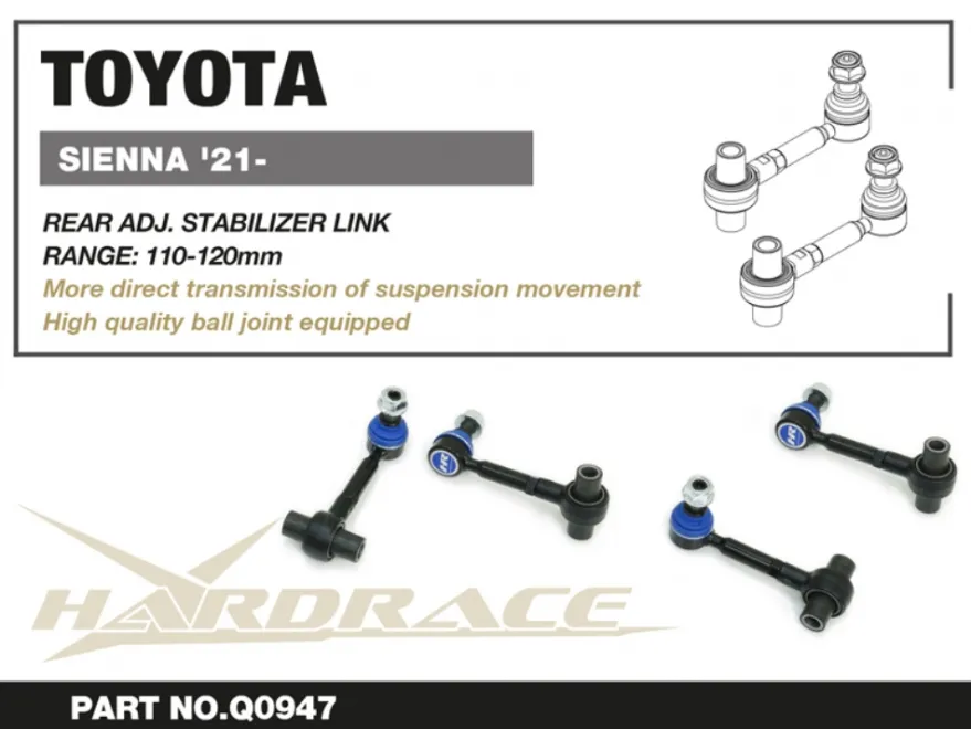 Toyota Sienna 2021+ Bakre Justerbara Stabiliserings Stag Hardrace