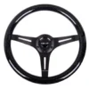 Träratt 350mm 3-ekrad Mattsvart Centrum Glittrig Svart Ratt NRG