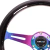 Träratt 350mm 3-ekrad Neo-Chrome Centrum Svart Ratt NRG