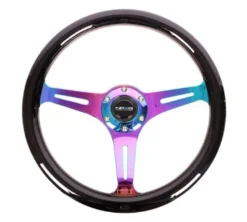 Träratt 350mm 3-ekrad Neo-Chrome Centrum Svart Ratt NRG