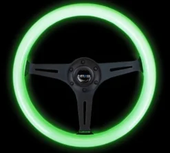 Träratt 350mm 3-ekrad Svart Centrum Glow In The Dark Ratt NRG