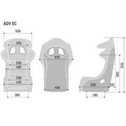 Tävlingsstol ADV-SC Färg Svart FIA 8862-2009 Sparco