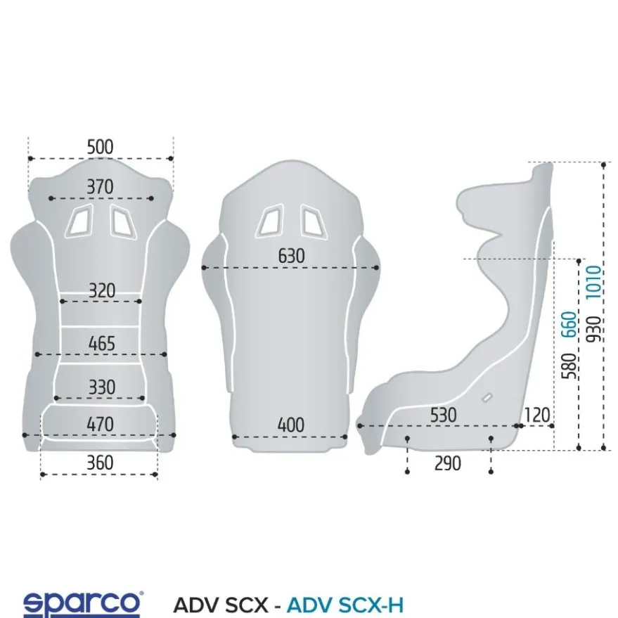 Tävlingsstol ADV-SCX (Small/Medium) Svart FIA 8862-2009 Sparco