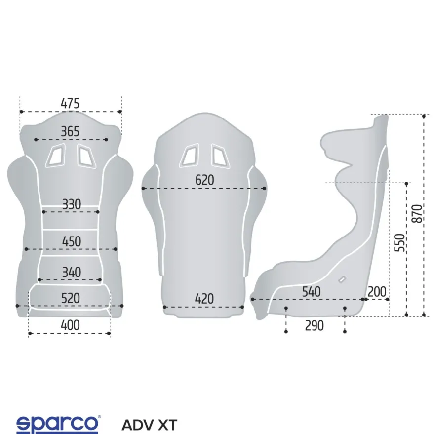 Tävlingsstol ADV-XT Svart FIA 8862-2009 Sparco