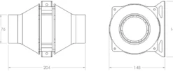 Utsugs-fläkt Inline 12v 190cfm 76mm Anslutning