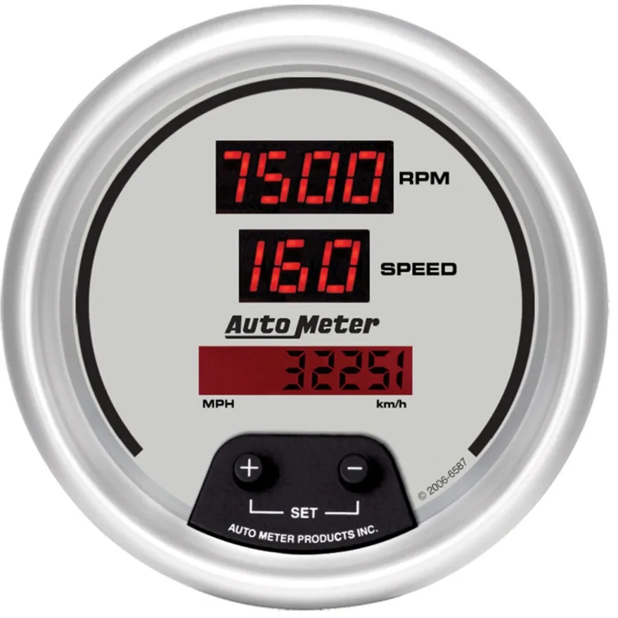 Varv-/Hastighetsmätare 87mm 120MPH /8000 RPM (Elektrisk) Ultra-Lite Digital