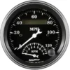 Varv-/hastighetsmätare 87mm 120MPH & 8000 RPM (Elektrisk) OLD TYME BLACK