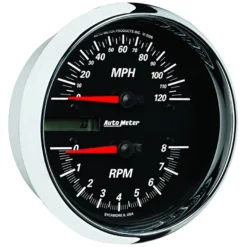 Varv-/hastighetsmätare 114mm 8000 RPM / 120 MPH Svart PRO-CYCLE