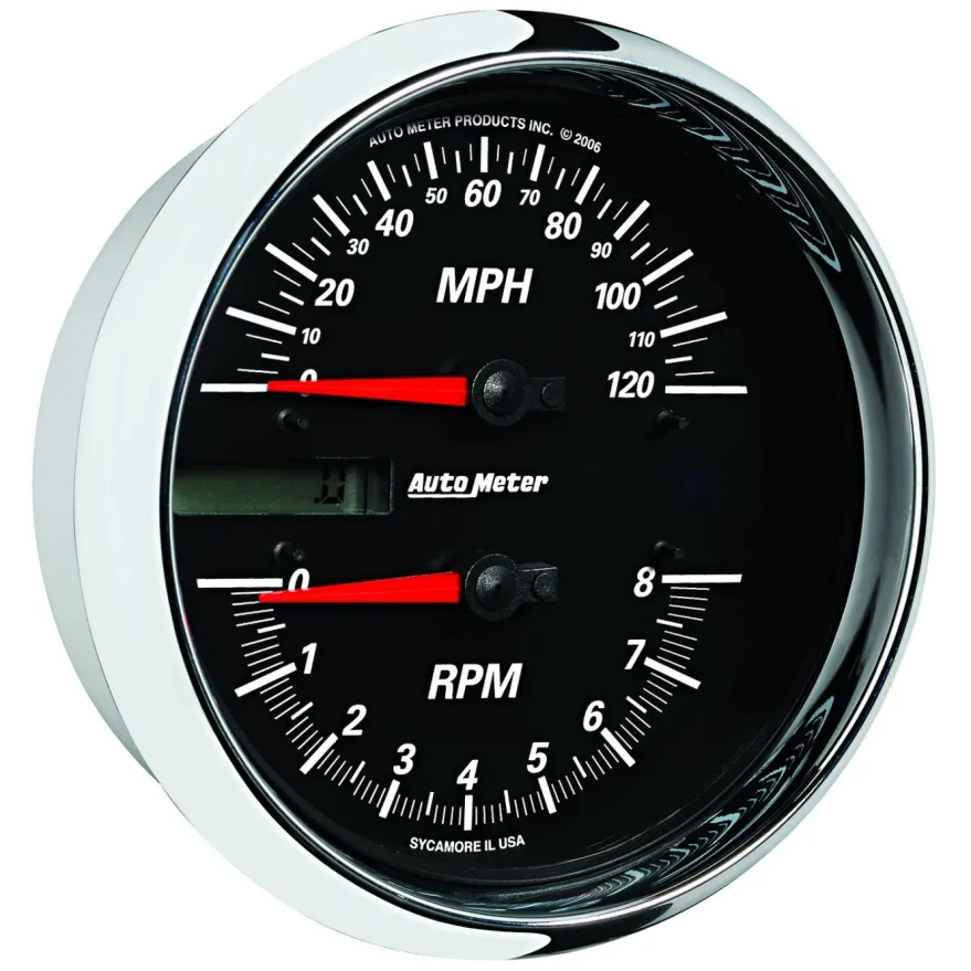 Varv-/hastighetsmätare 114mm 8000 RPM / 120 MPH Svart PRO-CYCLE