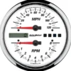 Varv-/hastighetsmätare 114mm 8000 RPM / 120 MPH Vit PRO-CYCLE