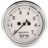 Varvräknare 52mm 7000 RPM In-Dash OLD TYME WHITE