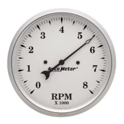 Varvräknare 127mm 8000 RPM In-Dash OLD TYME WHITE