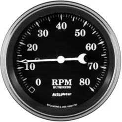 Varvräknare 87mm 8000 RPM In-Dash OLD TYME BLACK