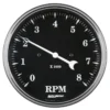 Varvräknare 127mm 8000 RPM In-Dash OLD TYME BLACK