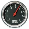 Varvräknare 87mm 8000 RPM In-Dash Traditional Chrome