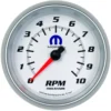 Varvräknare 87mm 10 000 RPM In-Dash Vit MOPAR