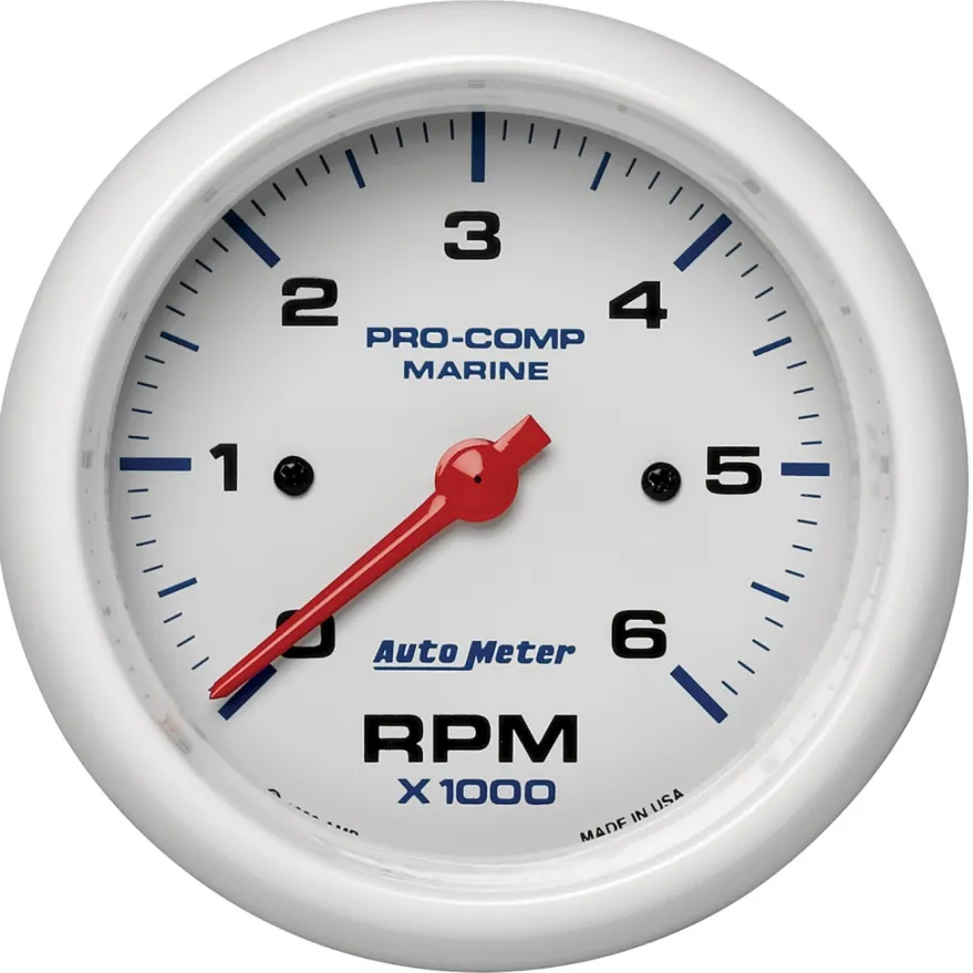 Varvräknare 87mm 6000 RPM MARINE Vit