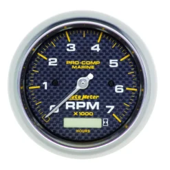 Varvräknare 87mm 7000 RPM Med Timräknare MARINE CARBON FIBER