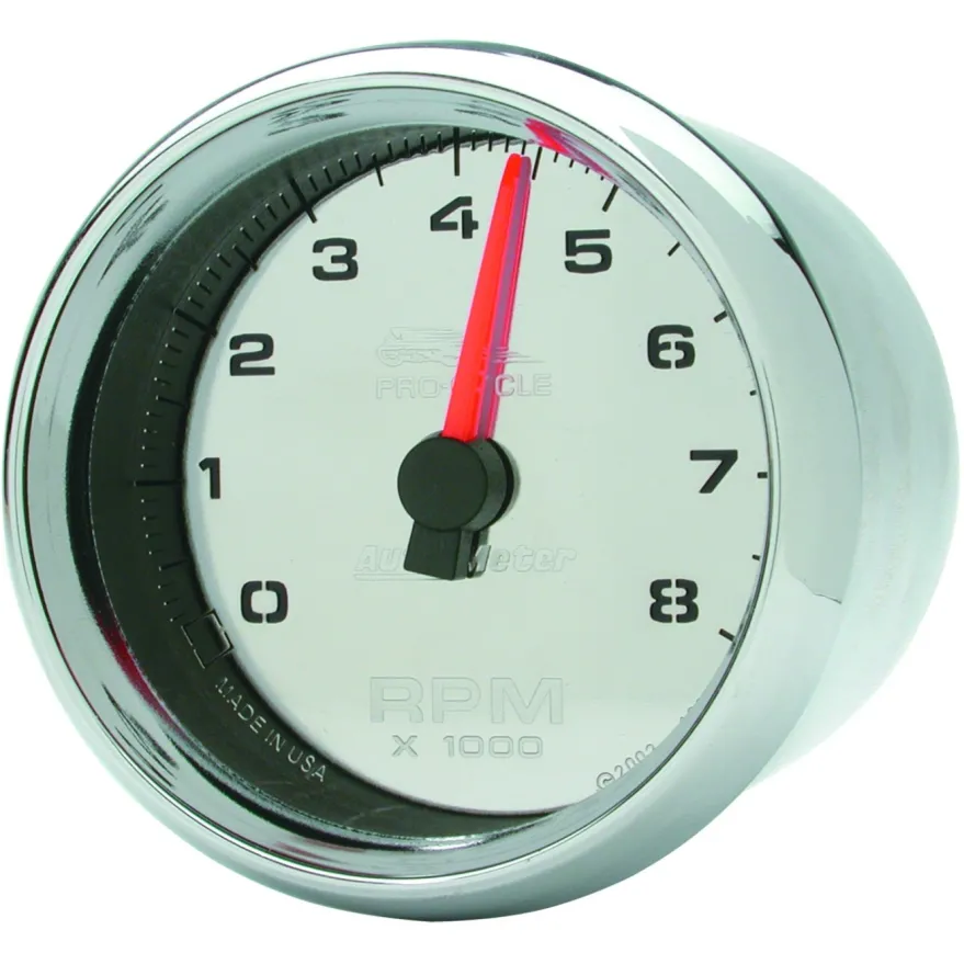 Varvräknare 2-5/8'' 8000 RPM 2 & 4 Cylindrar Krom PRO-CYCLE