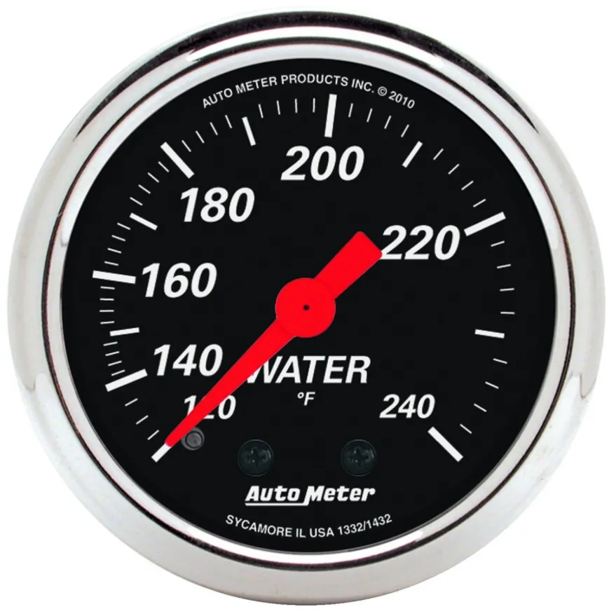 Vattentempmätare 52mm 120-240ºF DESIGNER BLACK