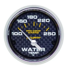 Vattentempmätare 52mm 100-250ºF (Elektrisk) MARINE CARBON FIBER
