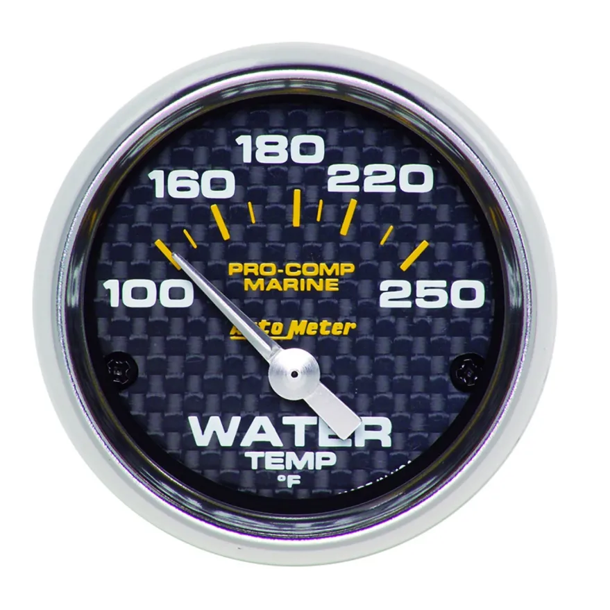 Vattentempmätare 52mm 100-250ºF (Elektrisk) MARINE CARBON FIBER
