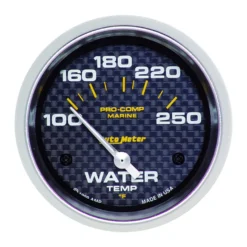Vattentempmätare 66.7mm 100-250ºF (Elektrisk) MARINE CARBON FIBER