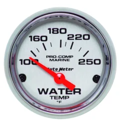 Vattentempmätare 52mm 100-250ºF (Elektrisk) MARINE Krom