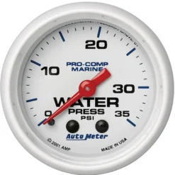 Vattentrycksmätare 52mm 35PSI (Mekanisk) MARINE Vit
