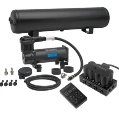 4-vägs Manuellt Styrsystem Luftfjädring (1/4'' Luftslang 19L-Polerad Tank NXT-4 Kompressor) Airworx Suspension