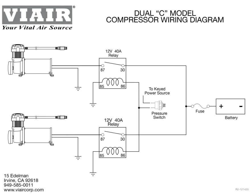 Viair 444C Dualpack Kompressorer Luftfjädring (Stealth Svart) 200 PSI CE-Märkta
