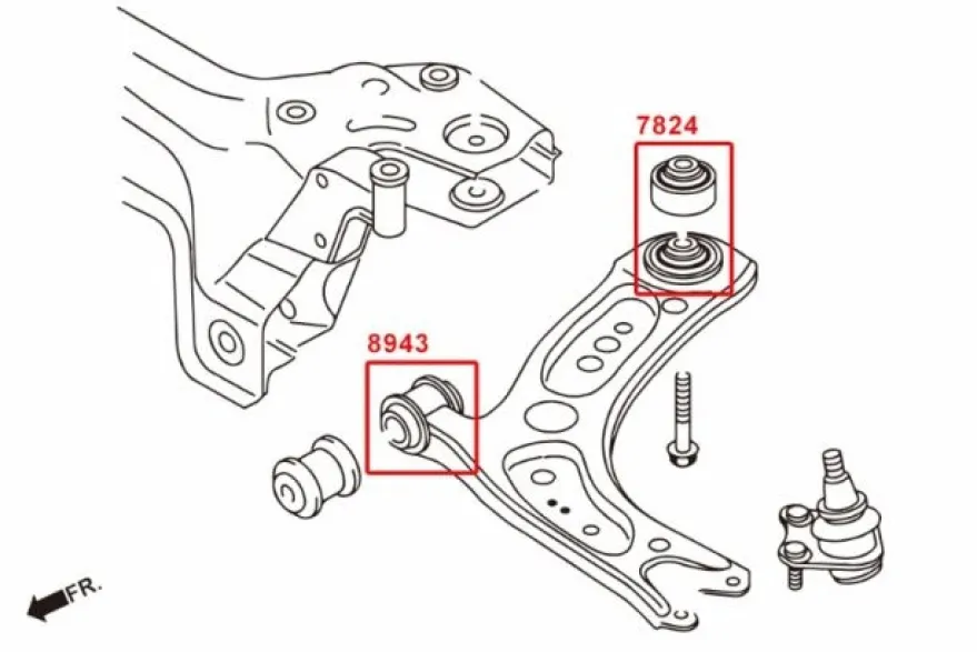 Volkswagen Audi / / VW Främre Nedre Länkarm Främre Bussningar Hardrace