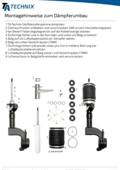 Volkswagen Passat 32, B1 1973 - 1980 Luftfjädring Fjäderbenskit TA Technix