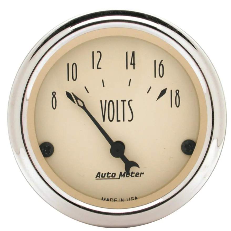 Voltmätare 52mm 18V (Elektrisk) ANTIQUE BEIGE
