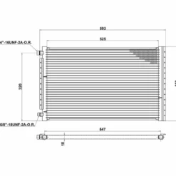 AC Kondensor Radiator 593 x 350 mmT7 Design