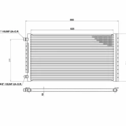 AC Kondensor Radiator 593 x 304 mmT7 Design