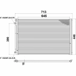 AC Kondensor Radiator 713 x 446 mmT7 Design