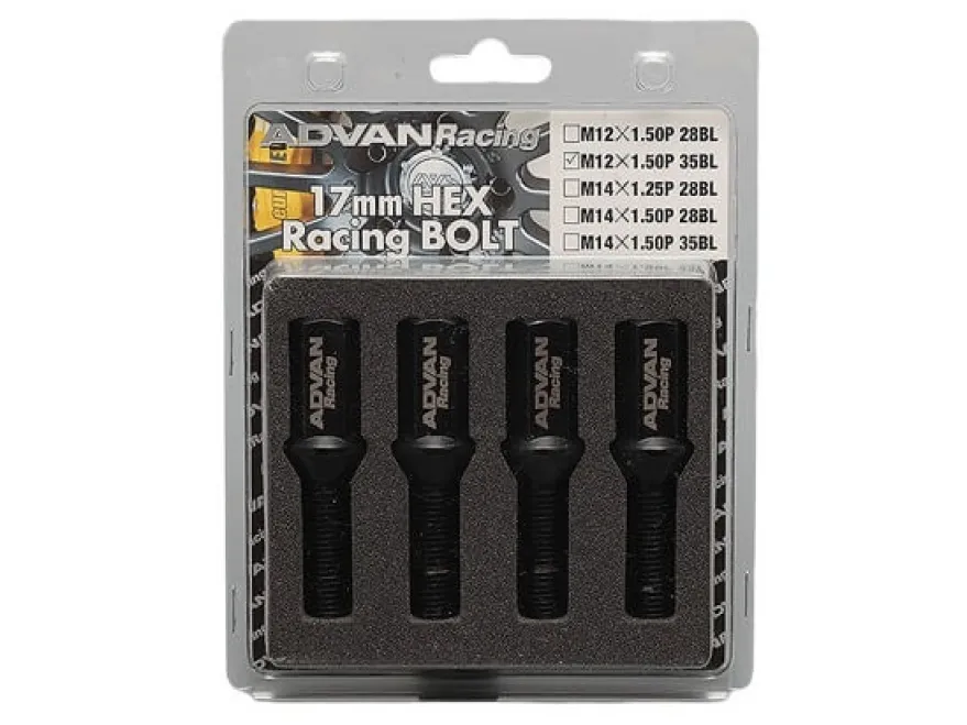Advan Hjulbult (Svart) - 4 Pack