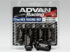 Advan Hjulmuttrar 12X1,25 (Svart) - 4 Pack