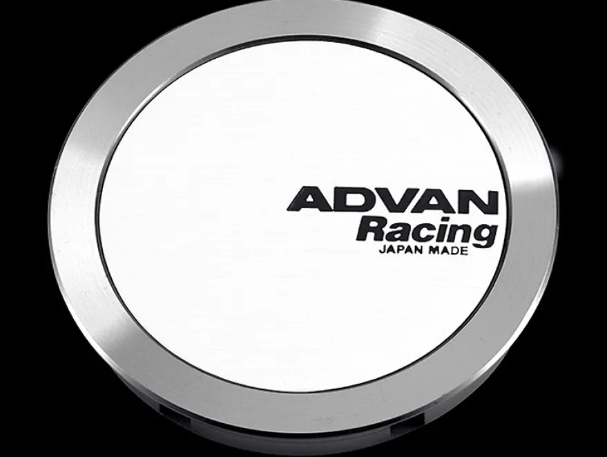 Advan 63mm Fullt Platt Centrumkåpa - Vit / Silver Alumit