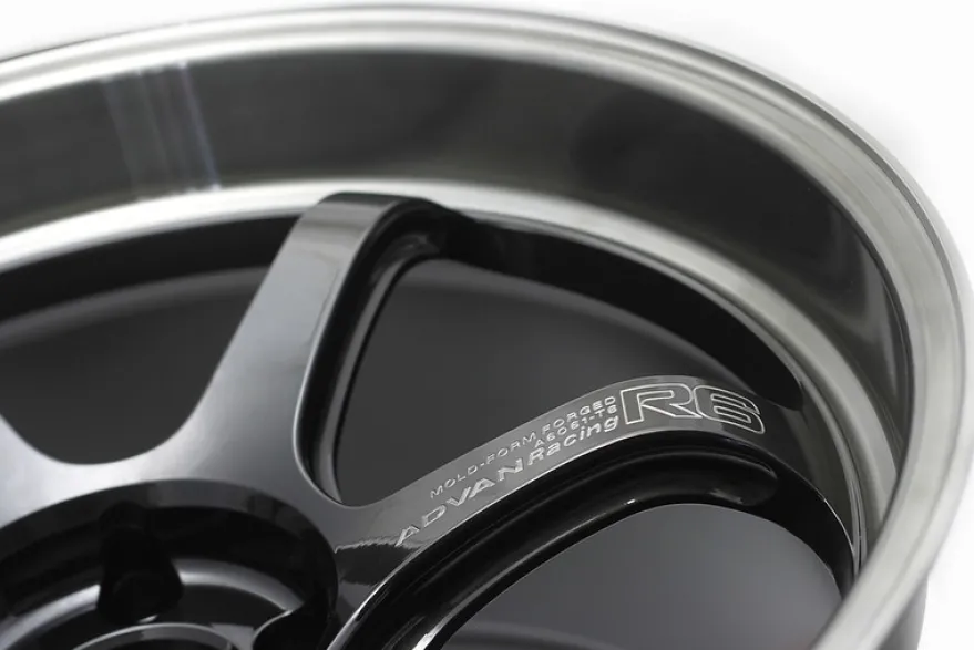 Advan R6 20x10 +25mm 5-112 Machining & Svart Coating Graphite Fälg