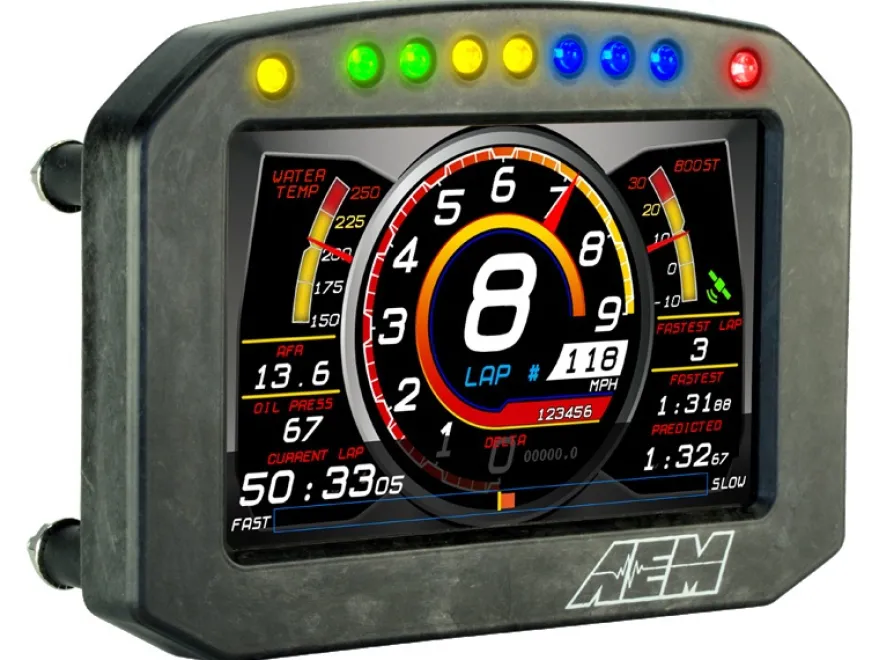 AEM CD-5G Carbon Digital Dash Flat Panel (Utan Logger / Med GPS)