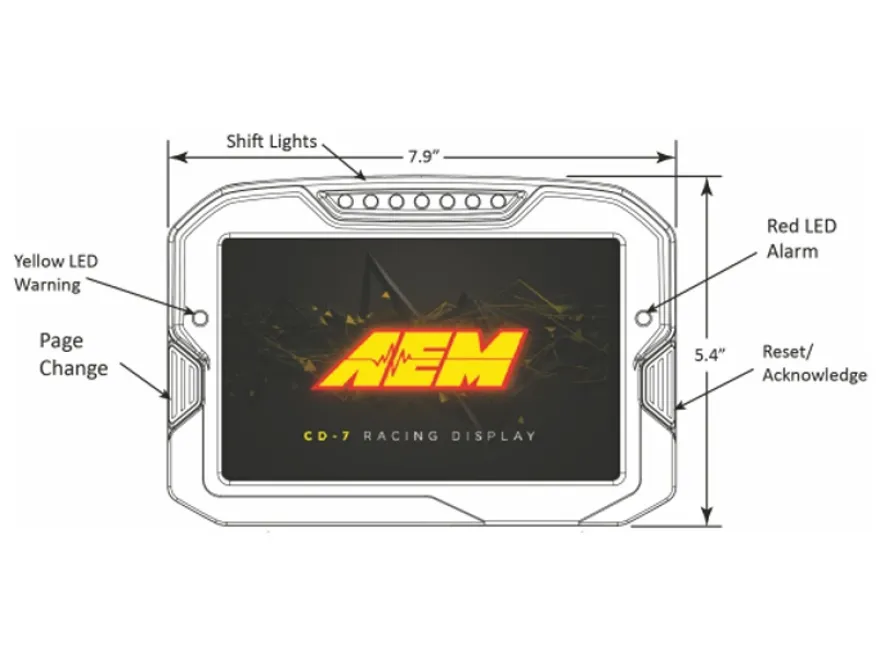 AEM CD-7G Carbon Digital Dash (Utan Logger / Med GPS)