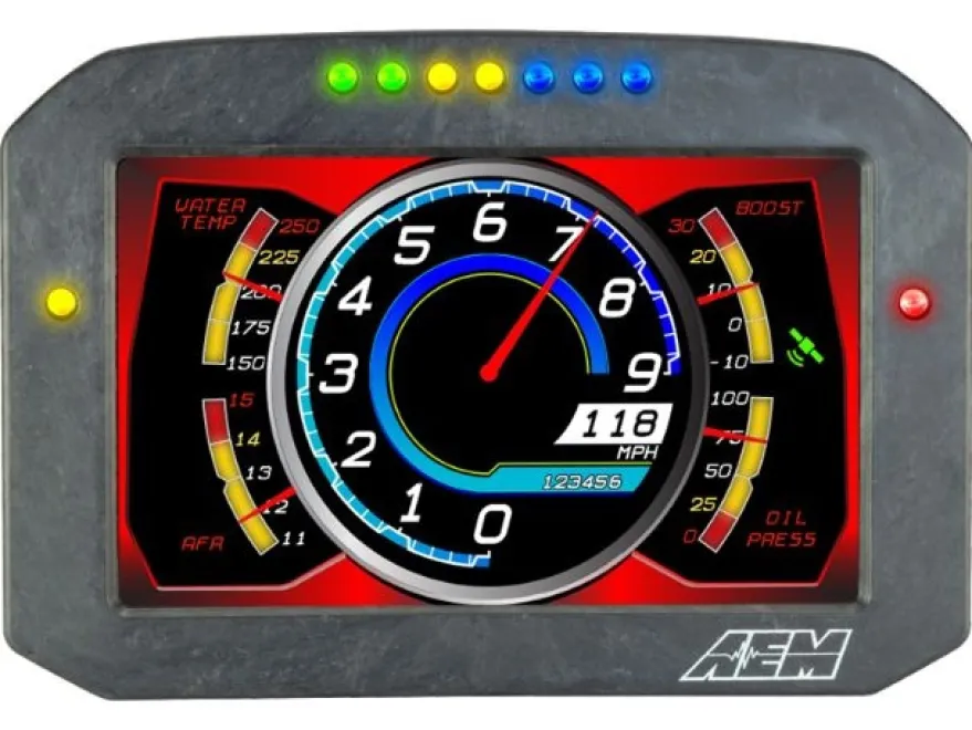 AEM CD-7LG Carbon Digital Dash Flat Panel (Med Logger / Med GPS)