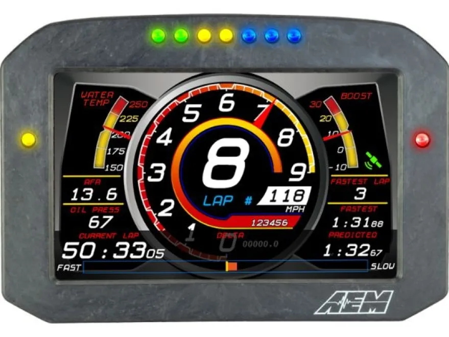 AEM CD-7LG Carbon Digital Dash Flat Panel (Med Logger / Med GPS)