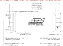 AEM 400l/h In-line Bränslepump -6AN